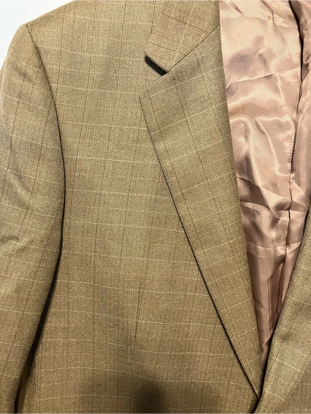 Lauren Ralph Lauren silk/ Wool Blend Olive Brown Windowpane Sport Coat 44L